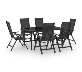 Set mobilier de grădină, 7 piese, antracit, aluminiu