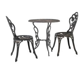 Set mobilier bistro, 3 piese, aluminiu turnat