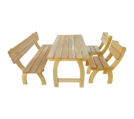 Set mobilier de exterior, 4 piese, lemn de pin tratat