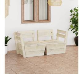 Canapea de grădină din paleți, 2 locuri, lemn de molid tratat