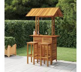 Set mobilier de bar de grădină, 3 piese, lemn masiv de acacia