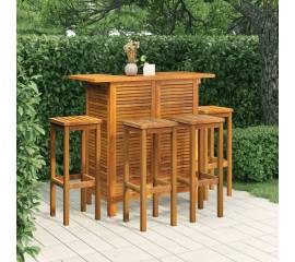 Set mobilier de bar de grădină, 5 piese, lemn masiv de acacia