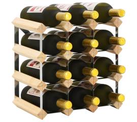 Suport sticle de vin pentru 12 sticle, lemn masiv de pin