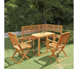 Set mobilier bistro, 4 piese, lemn masiv de acacia