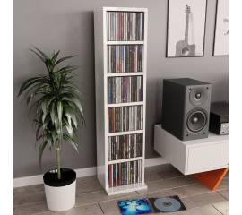 Dulap cd-uri, alb extralucios, 21x20x88 cm, lemn compozit