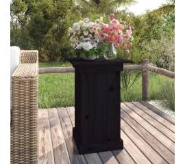 Suport pentru flori, negru, 40x40x60 cm, lemn masiv de pin