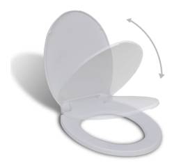Capac wc cu închidere silențioasă, alb, oval