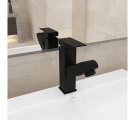 Robinet chiuvetă de baie retractabil, negru, 157x172 mm