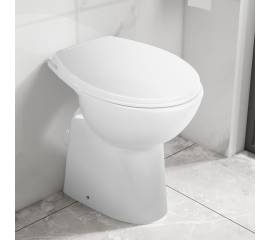 Vas wc fără ramă, închidere silențioasă, + 7 cm, alb, ceramică