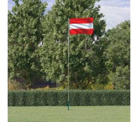 Steag austria și stâlp din aluminiu, 5,55 m