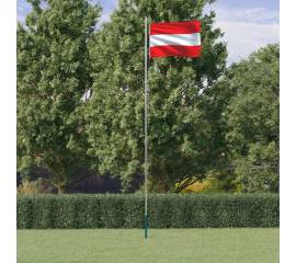 Steag austria și stâlp din aluminiu, 6,23 m