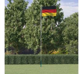 Steag germania și stâlp din aluminiu, 6,23 m