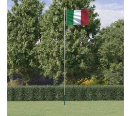 Steag italia și stâlp din aluminiu, 6,23 m