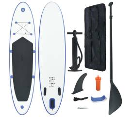 Set placă stand up paddle sup surf gonflabilă, albastru și alb