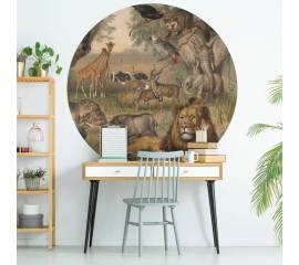 Wallart tapet în formă de cerc „animals of africa”, 142,5 cm