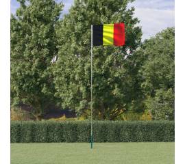 Steag belgia și stâlp din aluminiu, 5,55 m