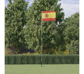 Steag spania și stâlp din aluminiu, 5,55 m