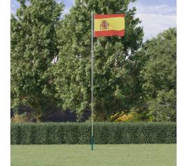 Steag spania și stâlp din aluminiu, 6,23 m