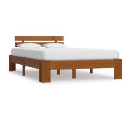 Cadru de pat, maro miere, 140 x 200 cm, lemn masiv de pin