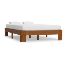 Cadru de pat, maro deschis, 120 x 200 cm, lemn masiv de pin