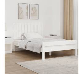 Tăblie de pat pentru perete, alb, 127,5x3x60 cm, lemn masiv pin