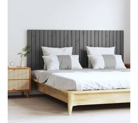 Tăblie de pat pentru perete, gri, 159,5x3x60 cm, lemn masiv pin