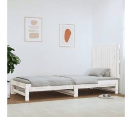 Tăblie de pat pentru perete, alb, 82,5x3x60 cm, lemn masiv pin