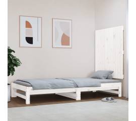 Tăblie de pat pentru perete, alb, 82,5x3x90 cm, lemn masiv pin