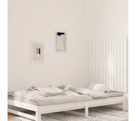Tăblie de pat pentru perete, alb, 95,5x3x90 cm, lemn masiv pin