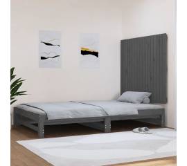Tăblie de pat pentru perete, gri, 108x3x90 cm, lemn masiv pin