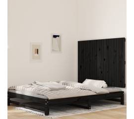 Tăblie de pat pentru perete, negru, 127,5x3x90 cm