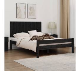Tăblie de pat pentru perete, negru, 140x3x60 cm, lemn masiv pin