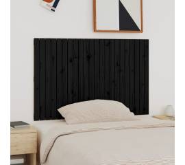 Tăblie de pat pentru perete, negru, 140x3x90 cm, lemn masiv pin