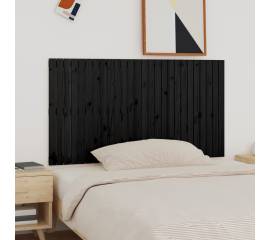 Tăblie de pat pentru perete, negru, 166x3x90 cm, lemn masiv pin