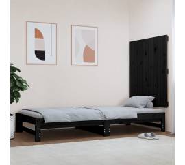 Tăblie de pat pentru perete, negru, 82,5x3x90 cm lemn masiv pin