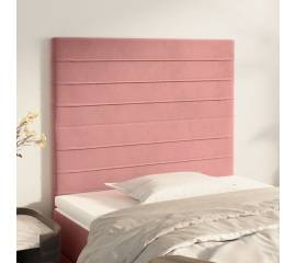 Tăblii de pat, 2 buc, roz, 90x5x78/88 cm, catifea