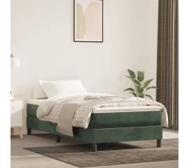 Pat box spring cu saltea, verde închis, 90x190 cm, catifea