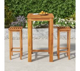 Set mobilier de grădină, 3 piese, lemn masiv de acacia