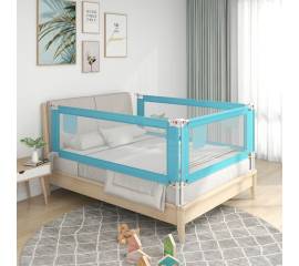 Balustradă de protecție pat copii, albastru, 140x25 cm, textil