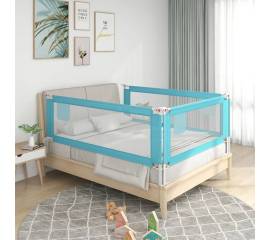 Balustradă de protecție pat copii, albastru, 90x25 cm, textil