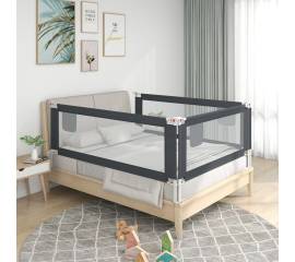Balustradă de protecție pat copii, gri închis, 140x25 cm textil