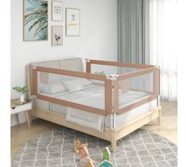 Balustradă de protecție pat copii, gri taupe, 140x25 cm, textil