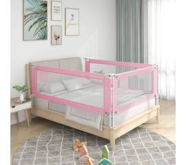 Balustradă de protecție pat copii, roz, 150x25 cm, textil