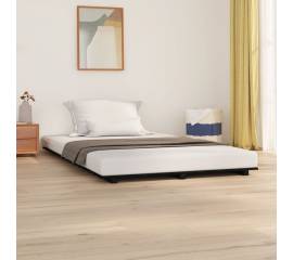 Cadru de pat, negru, 120x190 cm, lemn masiv pin