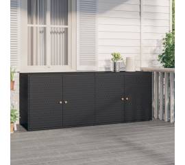 Dulap depozitare de grădină, negru, 198x55,5x80 cm, poliratan