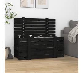 Cutie de depozitare, negru, 91x40,5x42 cm, lemn masiv de pin