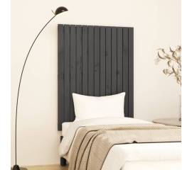 Tăblie de pat pentru perete, gri, 82,5x3x110 cm, lemn masiv pin