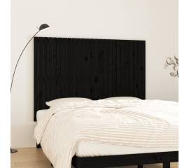 Tăblie de pat pentru perete negru 159,5x3x110 cm lemn masiv pin