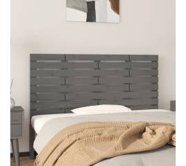 Tăblie de pat pentru perete, gri, 141x3x63 cm, lemn masiv pin