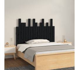 Tăblie de pat pentru perete, negru, 108x3x80 cm, lemn masiv pin